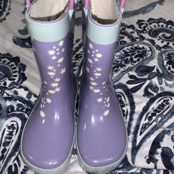 Whimsical Purple and Blue Rain & Snow Boots - Picture 2 of 2